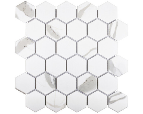 Мозаика Starmosaic Hexagon серая керамическая 278х265х6 мм матовая