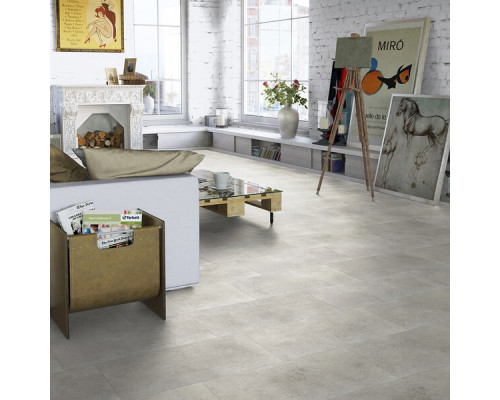 Плитка кварцвиниловая Tarkett Prime Click Soft Grey замковая 1,74 кв.м 3,85 мм с фаской