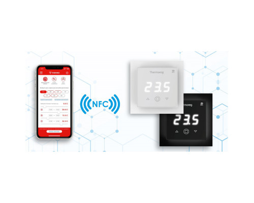 Терморегулятор электронный сенсорный для теплого пола Thermo TI-700 NFC белый с поддержкой NFC