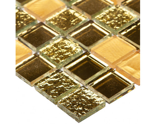 Стеклянная мозаика  Metal Mix Gold 15x15