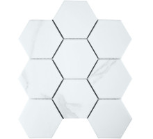 Керамическая мозаика Geometry Hexagon big Carrara Matt 95x110
