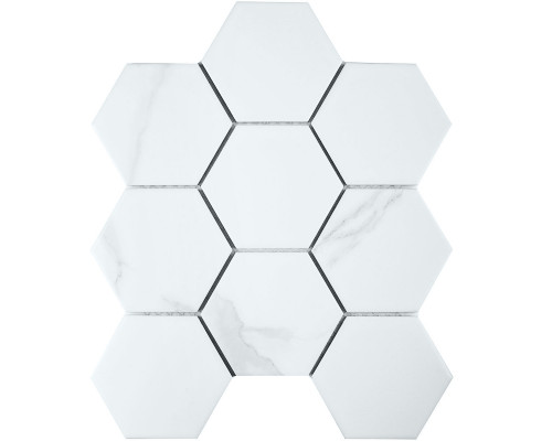 Керамическая мозаика Geometry Hexagon big Carrara Matt 95x110