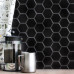 Керамическая мозаика Geometry Hexagon Small Black Matt 51x59