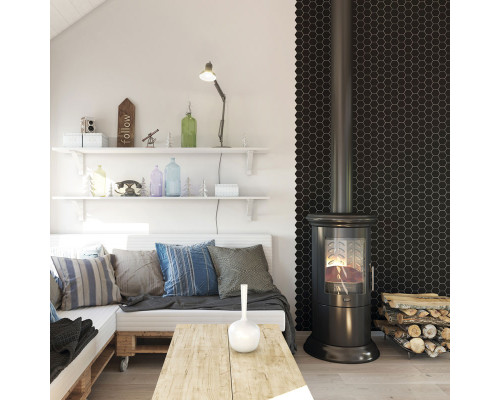 Керамическая мозаика Geometry Hexagon Small Black Matt 51x59