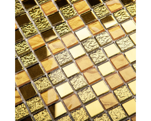 Стеклянная мозаика  Metal Mix Gold 15x15