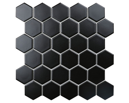 Керамическая мозаика Geometry Hexagon Small Black Matt 51x59