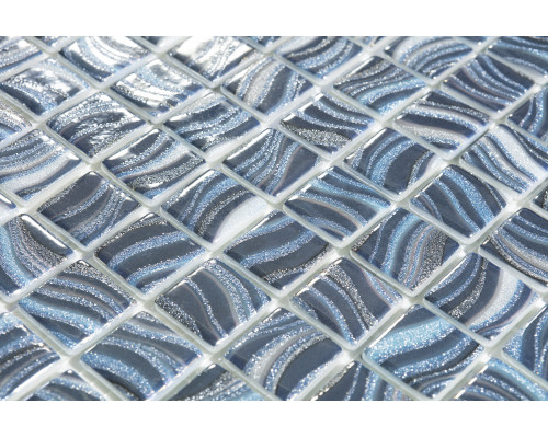 Стеклянная мозаика Glitter 7800 Glitter Blue 25x25