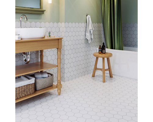 Керамическая мозаика Geometry Hexagon Big White Matt 95x110