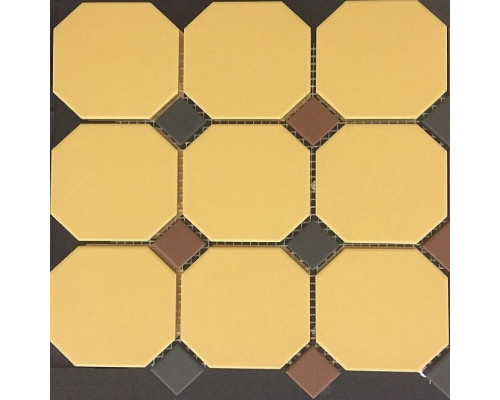Гранит керамический 4421 OCT14+20-A Ochre Yellow OCTAGON 21/Black 14 + Brick Red 20 Dots 30x30 см