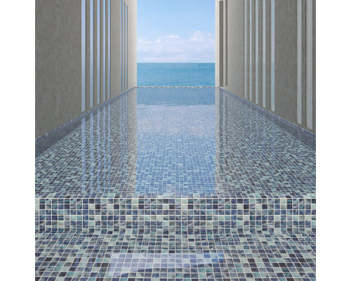 Мозаика Vidrepur Nature Royal голубая стеклянная 317х317х4 мм глянцевая