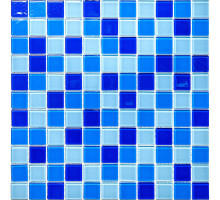 Мозаика Mir Mosaic Natural Color palette голубая стеклянная 300х300х4 мм глянцевая