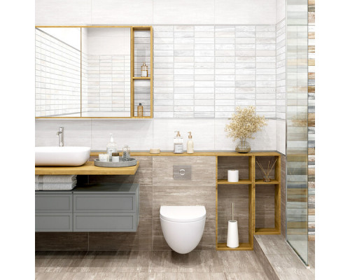 Плитка облицовочная New Trend Congo белая кирпич 600x300x9 мм