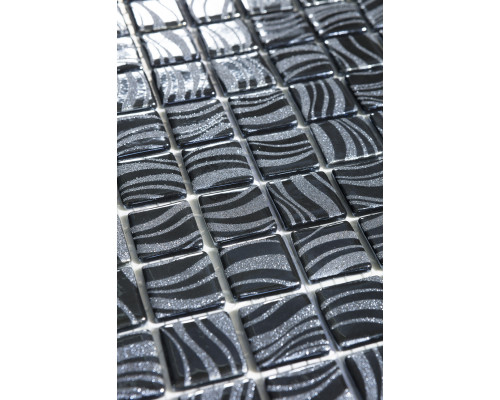 Стеклянная мозаика Glitter 7803 Glitter Black 25x25