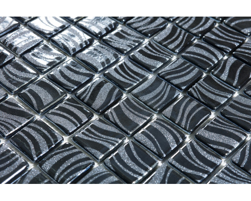 Стеклянная мозаика Glitter 7803 Glitter Black 25x25