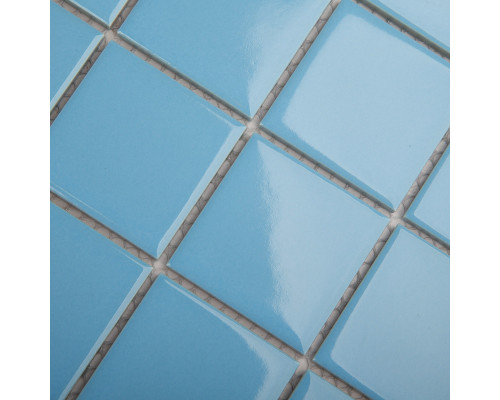 Керамическая мозаика 5x5 см Light Blue Glossy 48x48