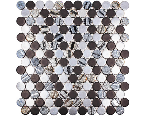 Стеклянная мозаика Circle AQUA BLACK MIX