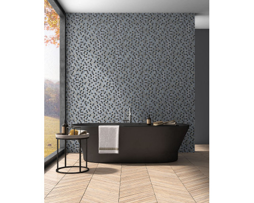 Стеклянная мозаика Circle AQUA BLACK MIX