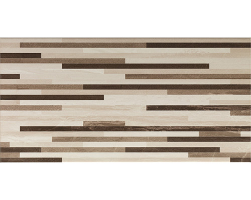 ETHEREAL Brown-L.Beige Geometric Lines Decor Mix Glossy 30x60 K928046