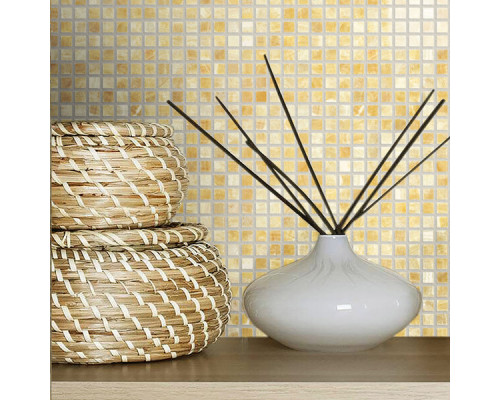 Мозаика Mir Mosaic Natural Adriatica желтая из натурального камня 305х305х7 мм глянцевая