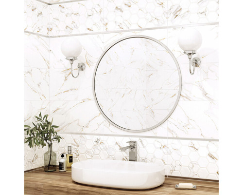 Плитка облицовочная Alma Ceramica Dublin белая геометрия 500x249x8,5 мм