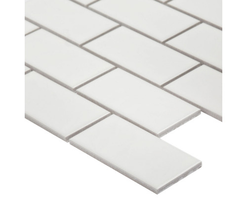 Мозаика Starmosaic Brick White Glossy белая керамическая 295х291х6 мм глянцевая