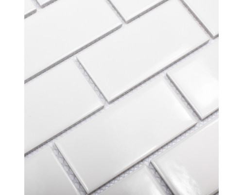 Мозаика Starmosaic Brick White Glossy белая керамическая 295х291х6 мм глянцевая