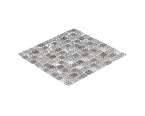Мозаика Lavelly Elements Light Grey Mix светло-серый микс из стекла и камня 298х298х4 мм