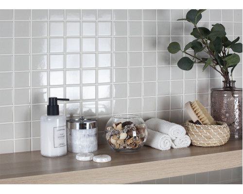 Керамическая мозаика 5x5 см Grey Glossy 48x48