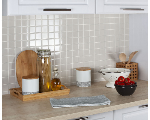 Керамическая мозаика 5x5 см Grey Glossy 48x48