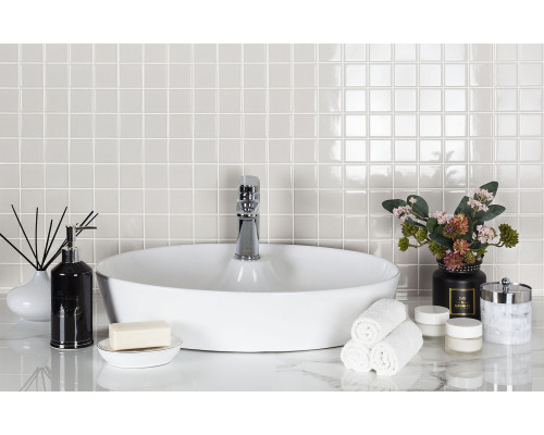 Керамическая мозаика 5x5 см Grey Glossy 48x48