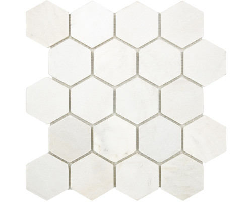 Мозаика, нат. мрамор Hex HEXAGON VMw TUMBLED 64x74