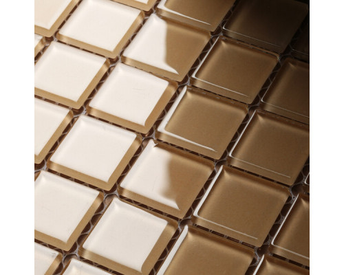 Мозаика Mir Mosaic Natural Color palette бежевая стеклянная 300х300х4 мм глянцевая