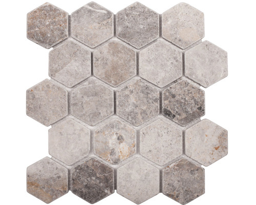 Мозаика, нат. мрамор Hex HEXAGON VLg TUMBLED 64x74