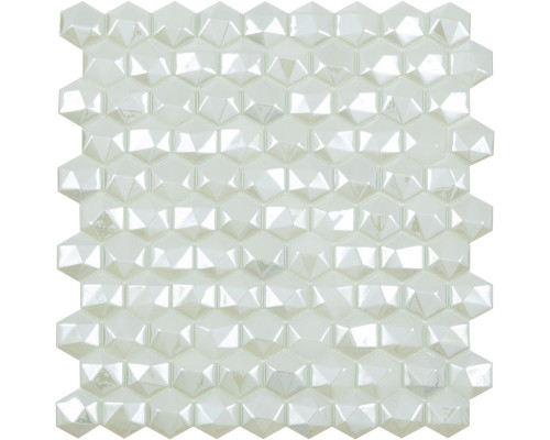 Стеклянная мозаика Hexagon DIAMOND 350D WHITE