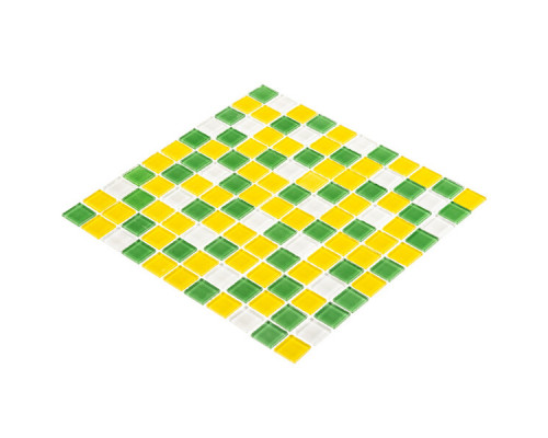 Мозаика Mir Mosaic Natural Color palette зеленая стеклянная 300х300х4 мм глянцевая