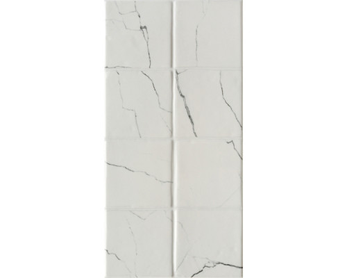 Плитка облицовочная Lavelly Skandi Marble Mosaic белая рельеф 400x200x8 мм
