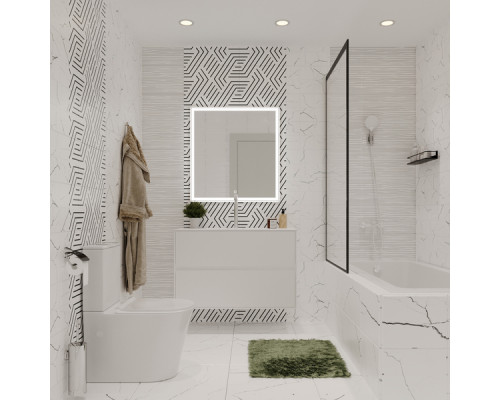 Плитка облицовочная Lavelly Skandi Marble Mosaic белая рельеф 400x200x8 мм