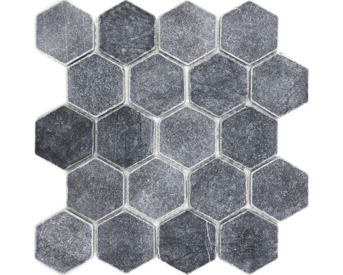 Мозаика, нат. мрамор Hex HEXAGON VBs TUMBLED 64x74