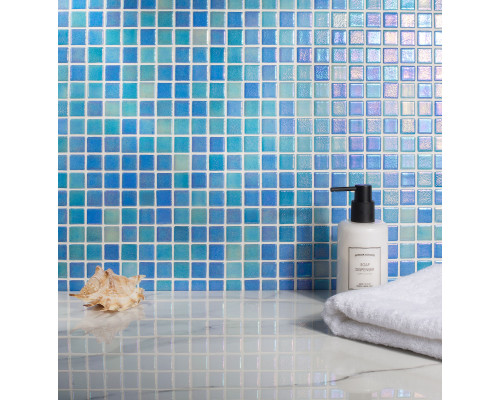Стеклянная мозаика Shell MIX BLUE 551/552
