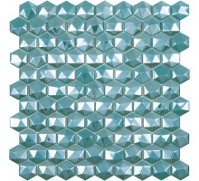 Стеклянная мозаика Hexagon DIAMOND 370D TURQUOISE