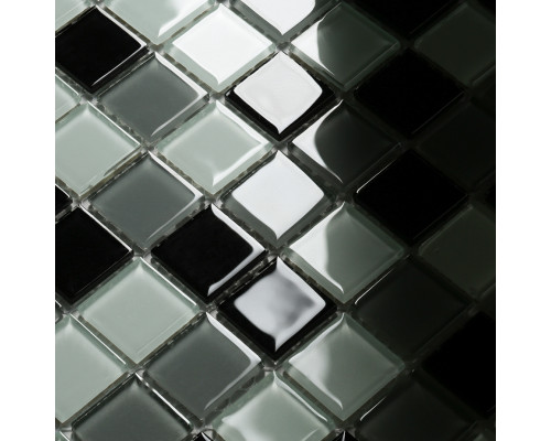Мозаика Lavelly Cristal серый микс стеклянная 300х300х4 мм глянцевая
