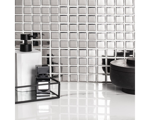 Керамическая мозаика Metal Silver Glossy 25x25