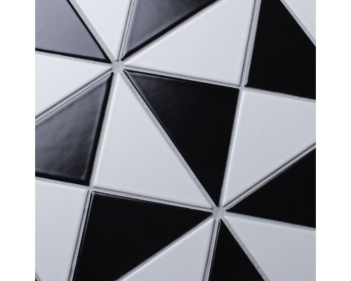 Керамическая мозаика Geometry Triangolo Chess Matt
