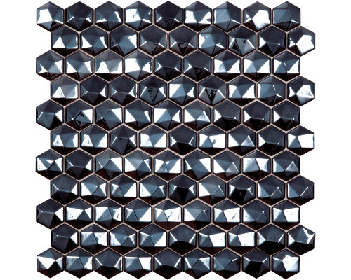 Стеклянная мозаика Hexagon DIAMOND 358D BLACK