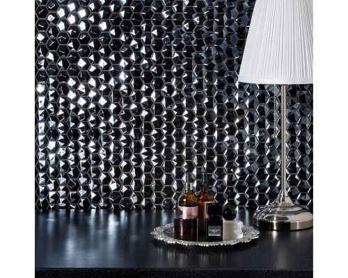 Стеклянная мозаика Hexagon DIAMOND 358D BLACK