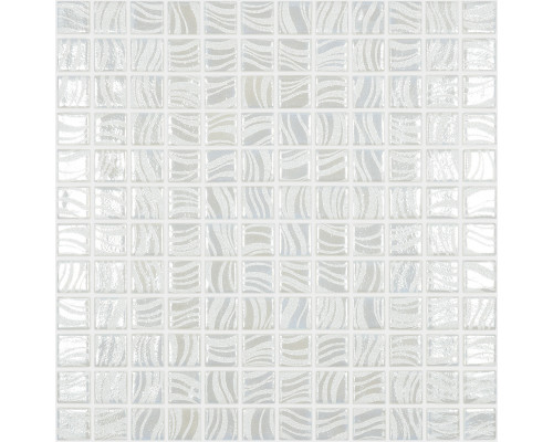 Стеклянная мозаика Glitter 7802 Glitter White 25x25
