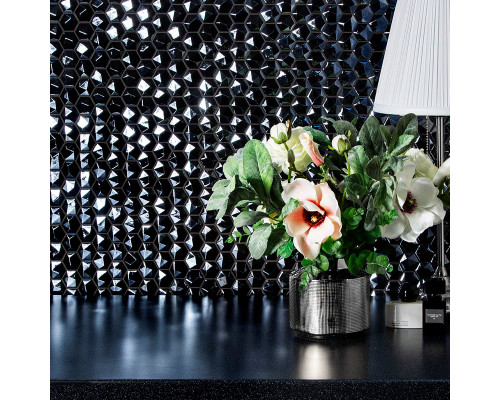 Стеклянная мозаика Hexagon DIAMOND 358D BLACK