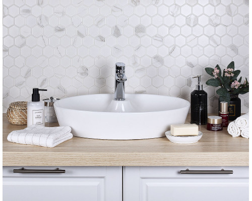 Керамическая мозаика Geometry Hexagon Small Carrara Matt 51x59