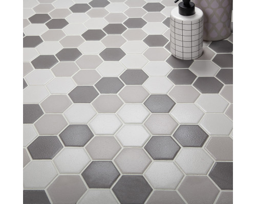 Противоскользящая мозаика  Non-Slip Hexagon Grey Mix Antislip 51x59