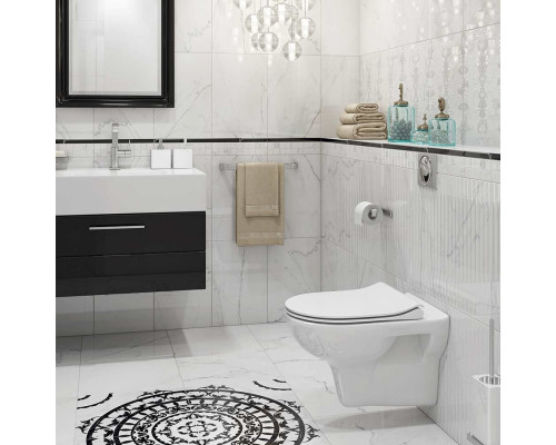 Плитка декор Cersanit Universal Glass Shine стеклянный серый 600x20x10 мм